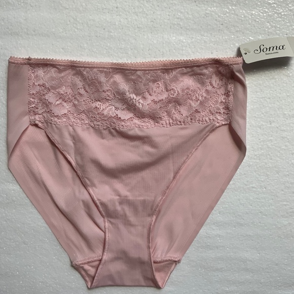 LOT OF 2 SOMA VANISHING EDGE PANTIES IN VIVID PINK & BLUSH PINK SMALL - Picture 6 of 11